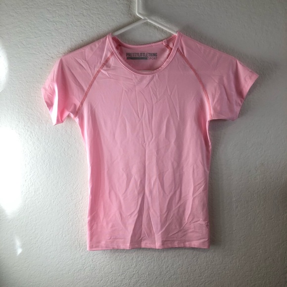 PrettyLittleThing Pink Sports T Shirt - Picture 1 of 3